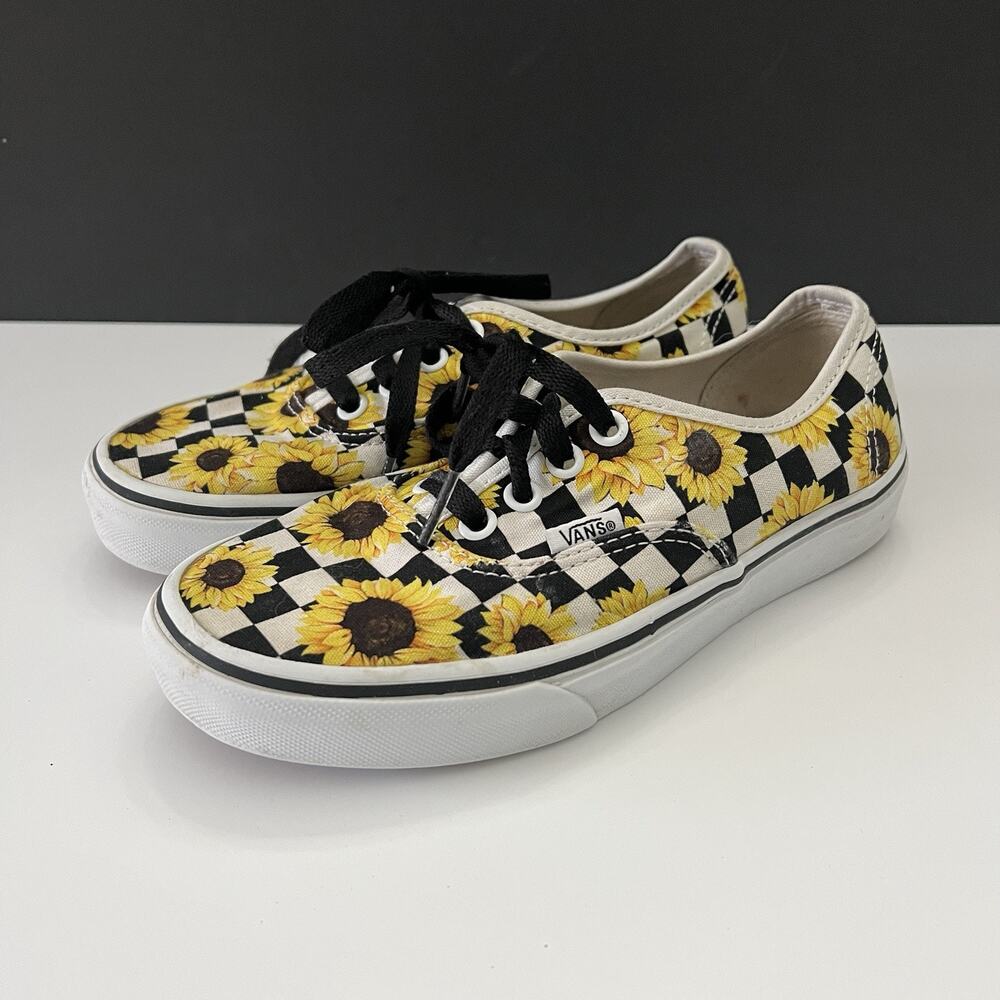 Vans Classic Skate Shoes Sunflower Checkerboard Low Top Sneaker Men 3.5 Women 5